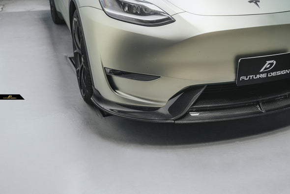 Future Design Carbon Fiber Side Skirt Splitters for Tesla Model Y