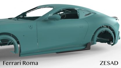 DMC Ferrari Roma Forged Carbon Fiber Side Skirt Panels (DMC Aero Kit) fit the OEM Rocker Body