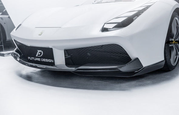 Future Design Dry Carbon Fiber Front Lip for Ferrari 488 GTB