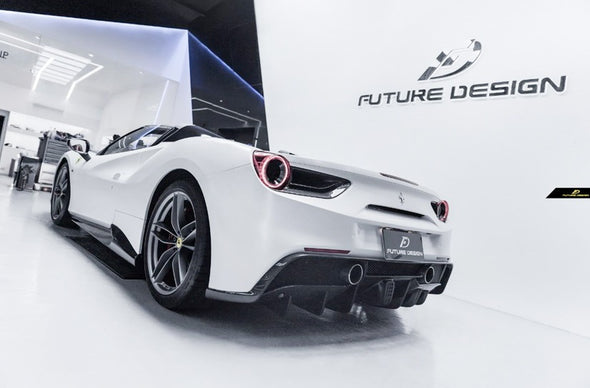 Future Design Dry Carbon Fiber Rear Diffuser for Ferrari 488