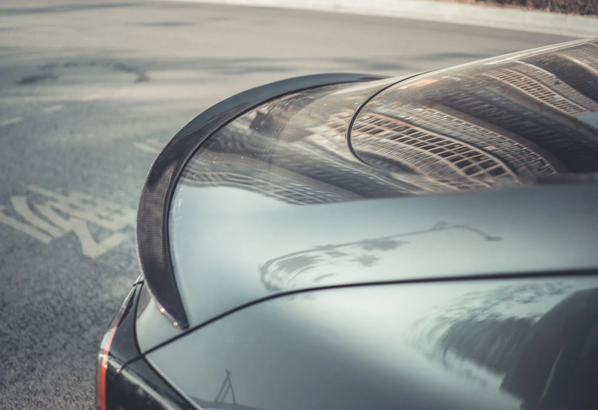 Real Carbon Fiber Rear Trunk Spoiler Wing Cover For Tesla Model 3 Highland  2023+