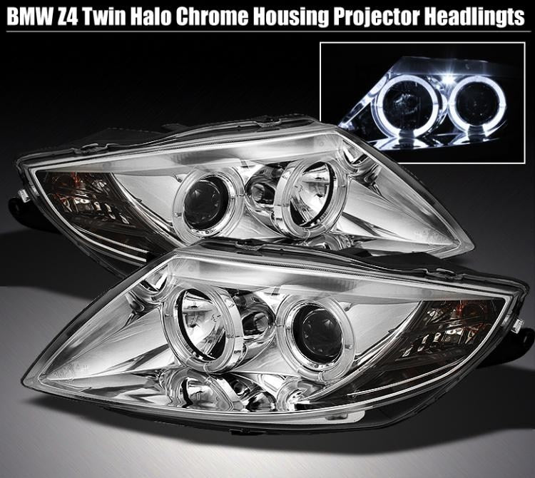 BMW Z4 E85 03-08 Chrome LED Angel Eyes Projector Headlight – CarGym