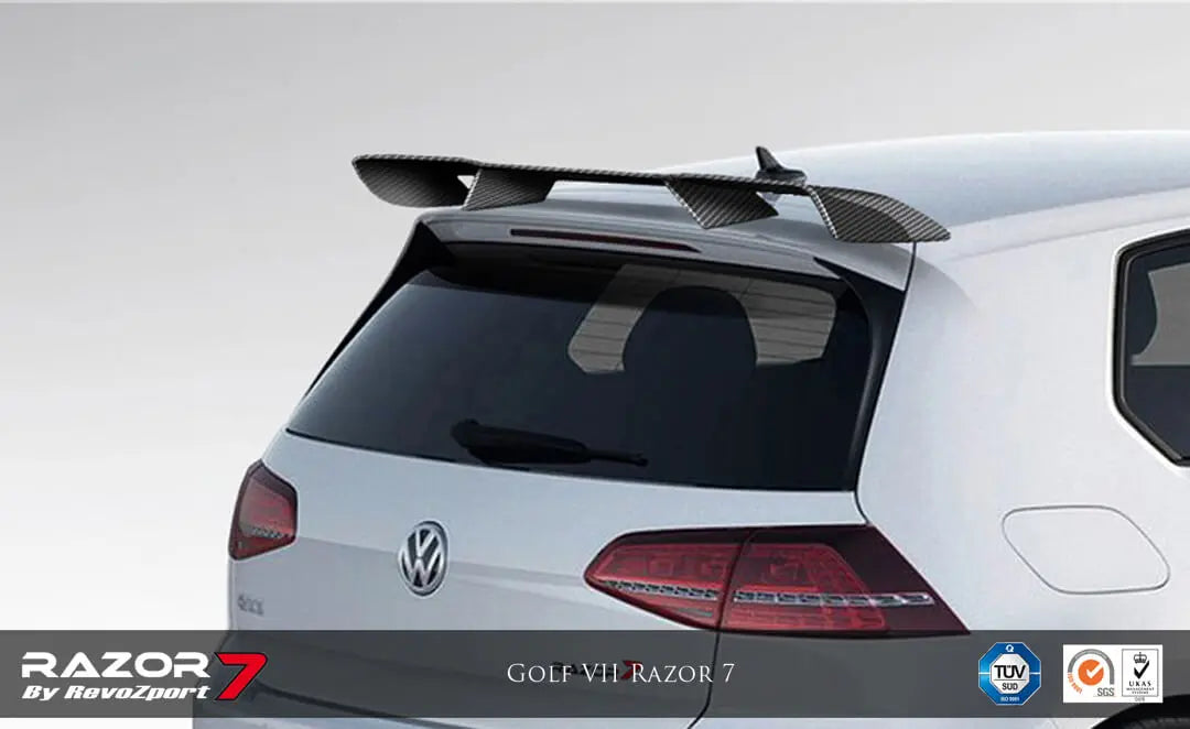 Revozport VW Golf VII Razor 7 Dry Carbon Fiber Roof Spoiler - CarGym