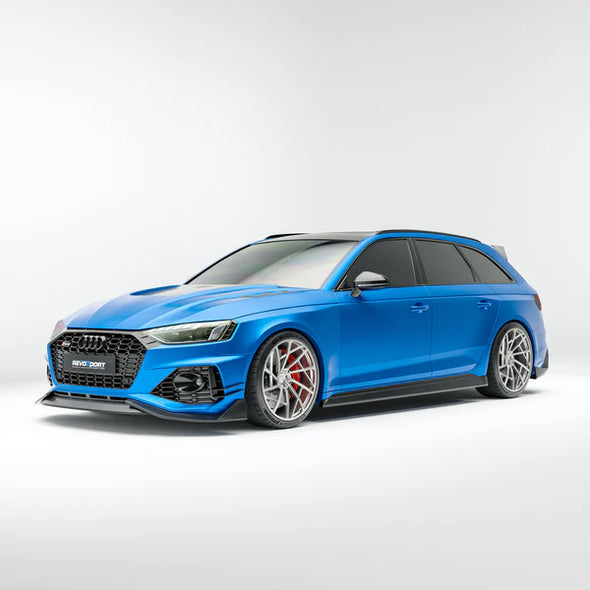 Revozport Audi RS4 B9.5 Facelift 2020+ Carbon Fiber Front Bumper Canards