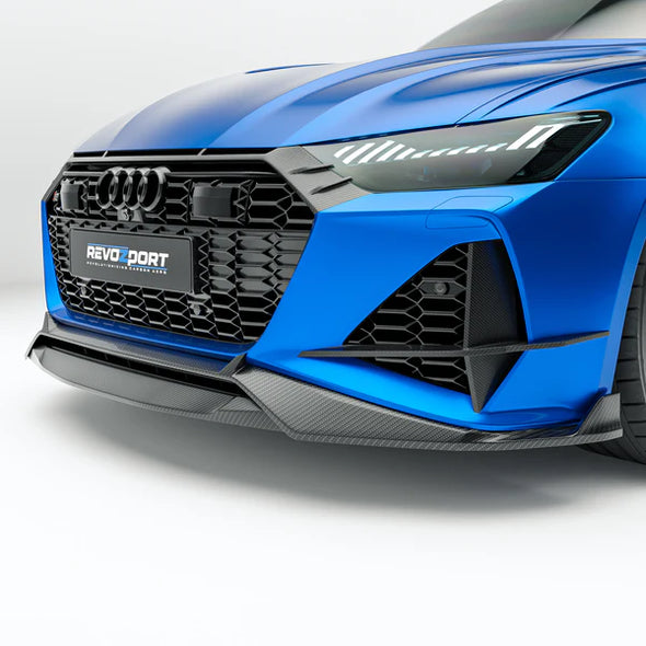 Revozport Audi RS6 C8 Avant 2020+ Carbon Fiber Front Bumper Canards