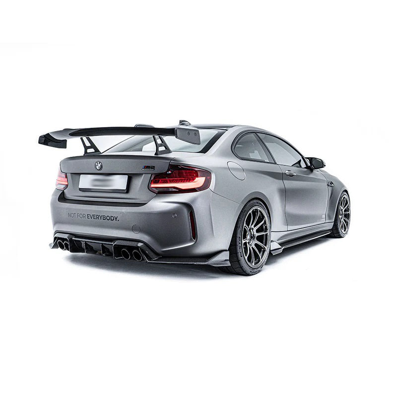 BMW M2 / M3 / M4 Dry Carbon Fiber AT-R1 Swan Neck Rear Wing Spoiler ...