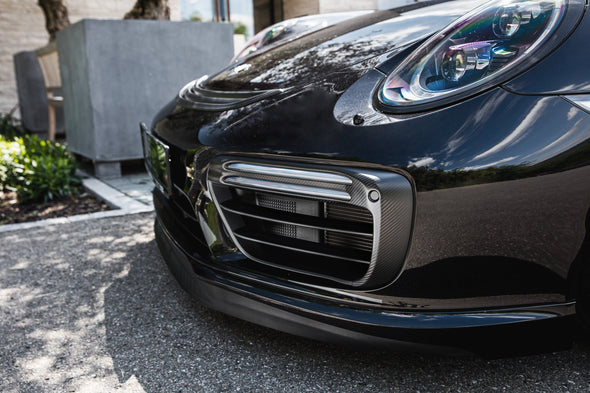 TECHART Front Grilles Airblades Carbon, 'matt' for Porsche 991.2 911 Turbo S from MY17