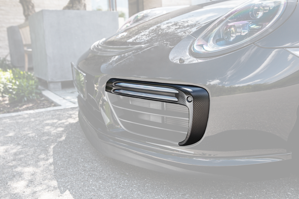 TECHART Front Grilles Airblades Carbon, 'matt' for Porsche 991.2 911 Turbo S from MY17