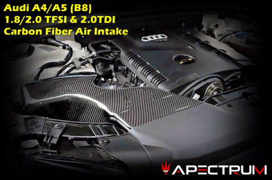 Apectrum Performance Carbon Fiber Cold Air Intake System for Audi A4/A5 (B8) 1.8T/ 2.0TFSI & 2.0TDI
