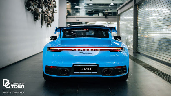 DMC Porsche 992 : Forged Carbon Fiber : Rear Wing Spoiler : GT3 RS / GT3RS Retro Style : Fits the OEM 992 Coupe, Cabriolet, Carrera, 4S , GTS