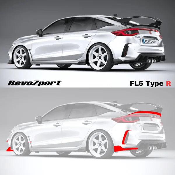 Revozport Honda Civic Type R FL5 Carbon Fiber FL5 Rear Lower Trunk Spo ...