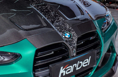 Karbel Carbon Dry Carbon Fiber Hood Bonnet & Front Bumper Nose Cover For BMW M3 G80 M4 G82 G83 2021+