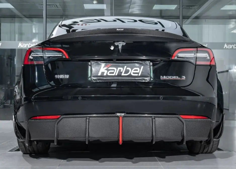 Model 3 Rear Lip Karbel Carbon Pre-preg Carbon Fiber Rear Spoiler for Tesla Model 3 / P ...