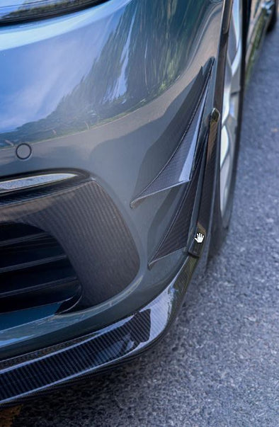 Karbel Carbon Dry Carbon Fiber Front Bumper Canards for Porsche 718 Cayman & Boxster