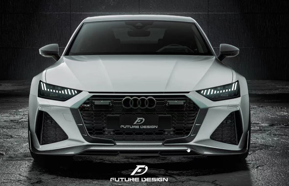 Future Design Blaze Carbon Fiber Front Grill Side Overlay for Audi RS6 RS7 C8 2020+