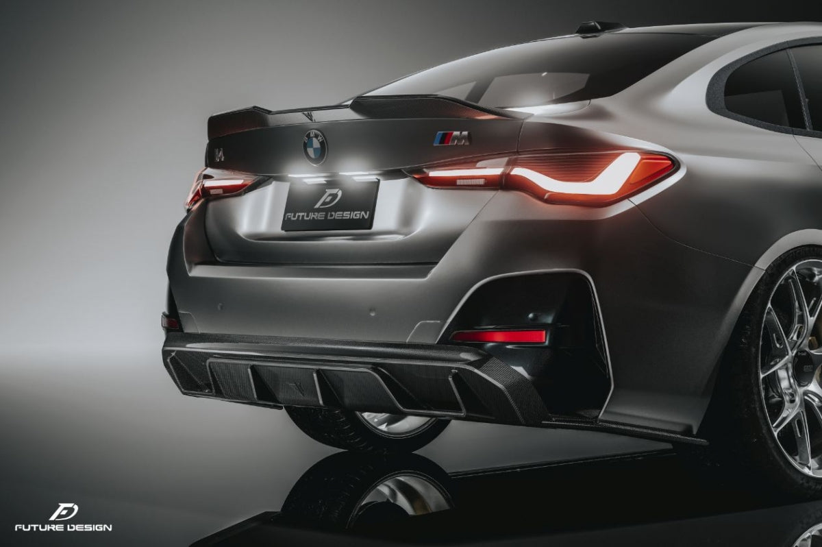 BMW i4 G46 2022+ Carbon Fiber Rear Diffuser w/ Side Splitters by Futur ...