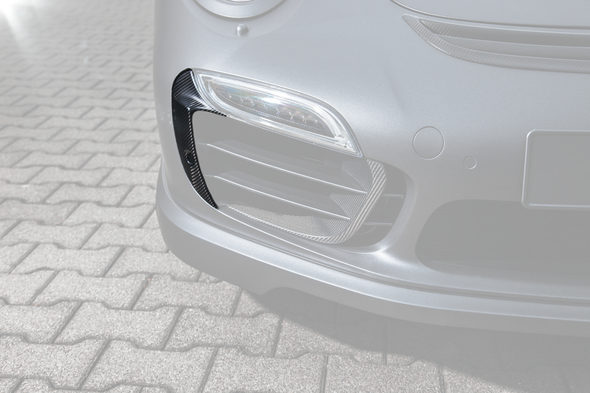 TECHART Front Grilles Airblades Carbon, 'matt' for Porsche 991 Turbo S up to MY16