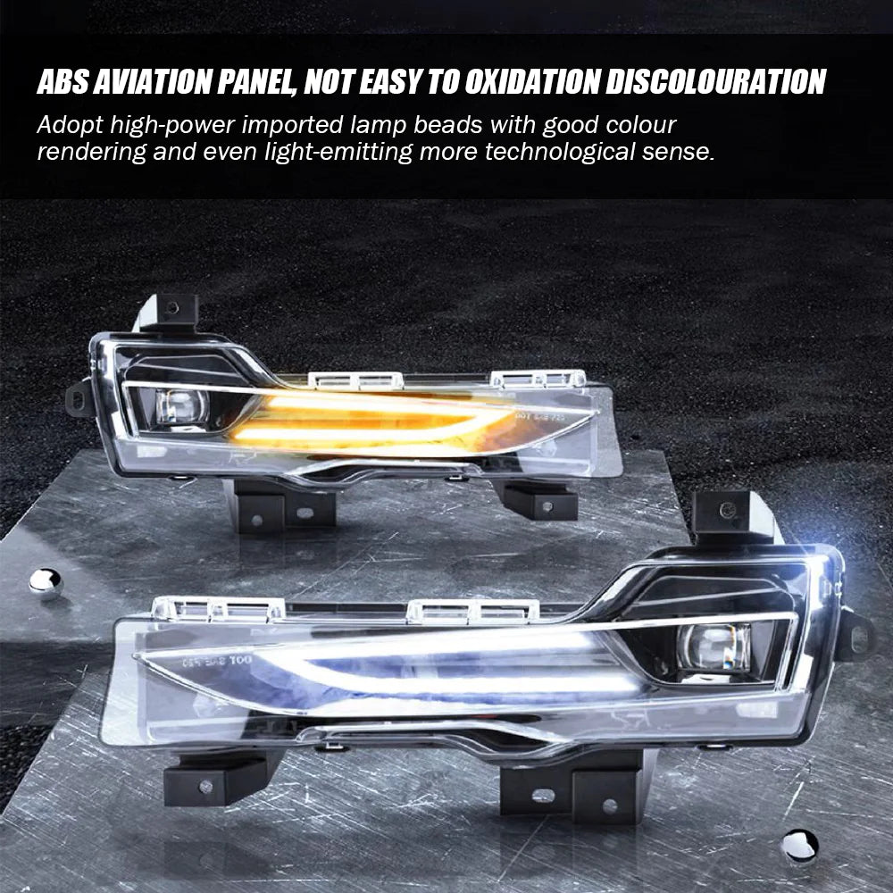 Pair LED Fog Light Lamps With DRL For 2017-2023 Tesla Model 3 & Model Y - Left & Right