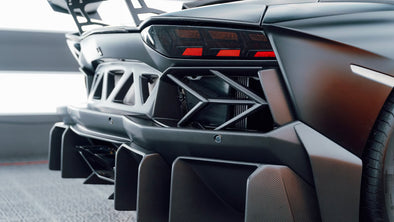 DMC Lamborghini Aventador Carbon Fiber Rear Bumper Grill Vents Cover Frames