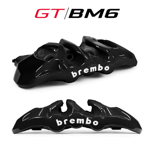 Brembo brake caliper with GT BM6 branding on a white background