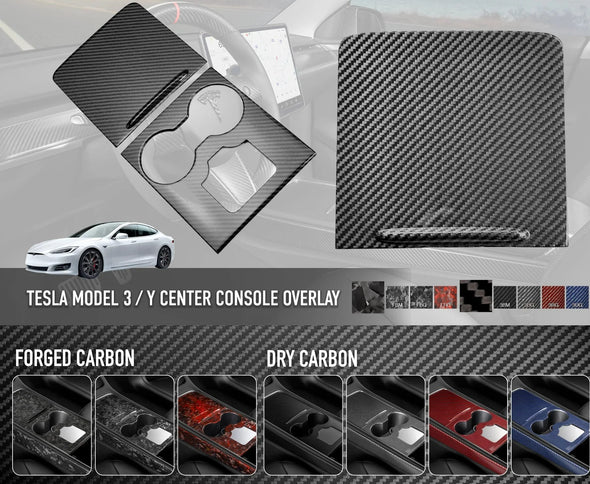 Carbonati USA Tesla Model 3 / Model Y Dry Carbon Center Console Trim Cover
