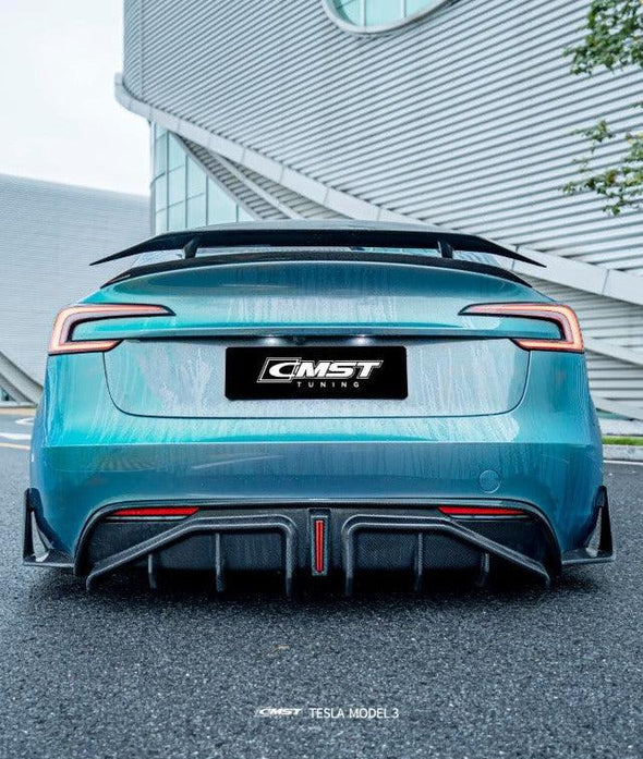 CMST Dry Carbon Fiber Rear Diffuser Ver.2 for Tesla Model 3 Highland 2023+
