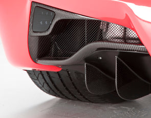 DMC Ferrari 458 Italia: Carbon Fiber Rear Apron: Grill Cover fits the OEM Rear Bumper Coupe & Spyder