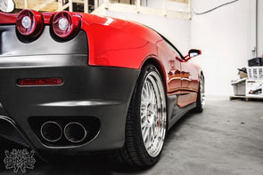 DMC Ferrari F430 Forged Carbon Fiber Rear Bumper + Diffuser + Upper Grill Scuderia Style for OEM Coupe & Spyder
