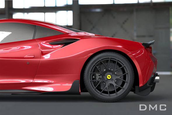 DMC Ferrari F8 Tributo: Forged Carbon Fiber Aero Kit: Side Skirts fit the OEM Body Coupe, Spider