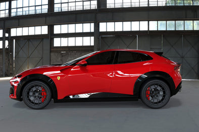 DMC Ferrari Purosangue: Forged Carbon Fiber Aero Kit: Side Skirts fit the OEM SUV Body