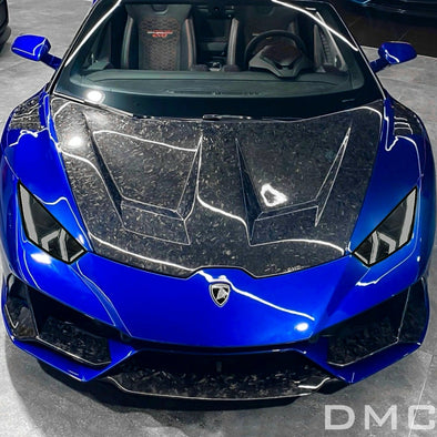 DMC Lamborghini Huracan STO Front Hood: Forged Carbon Fiber Bonnet: Super Trofeo Style, fits the OEM Coupe & Spider, LP610 LP580 EVO, RWD & Performante