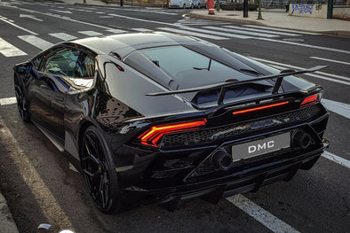 DMC Lamborghini Huracan Forged Carbon Fiber Rear Wing Spoiler for the EVO + RWD, fits the OEM Coupe & Spider