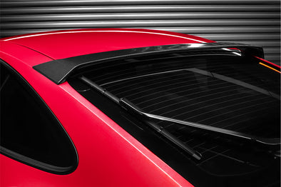 DMC Porsche 992 Turbo S: Carbon Fiber Roof Window Rear Wing Spoiler fits the OEM Coupe