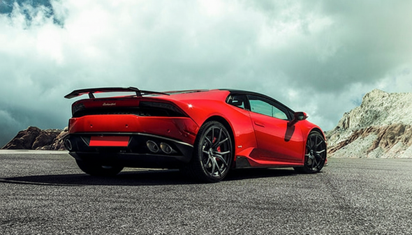 Lamborghini Huracan Verona Edizione Dry Carbon Fiber Swan Neck Rear Wing Spoiler w/ Stands