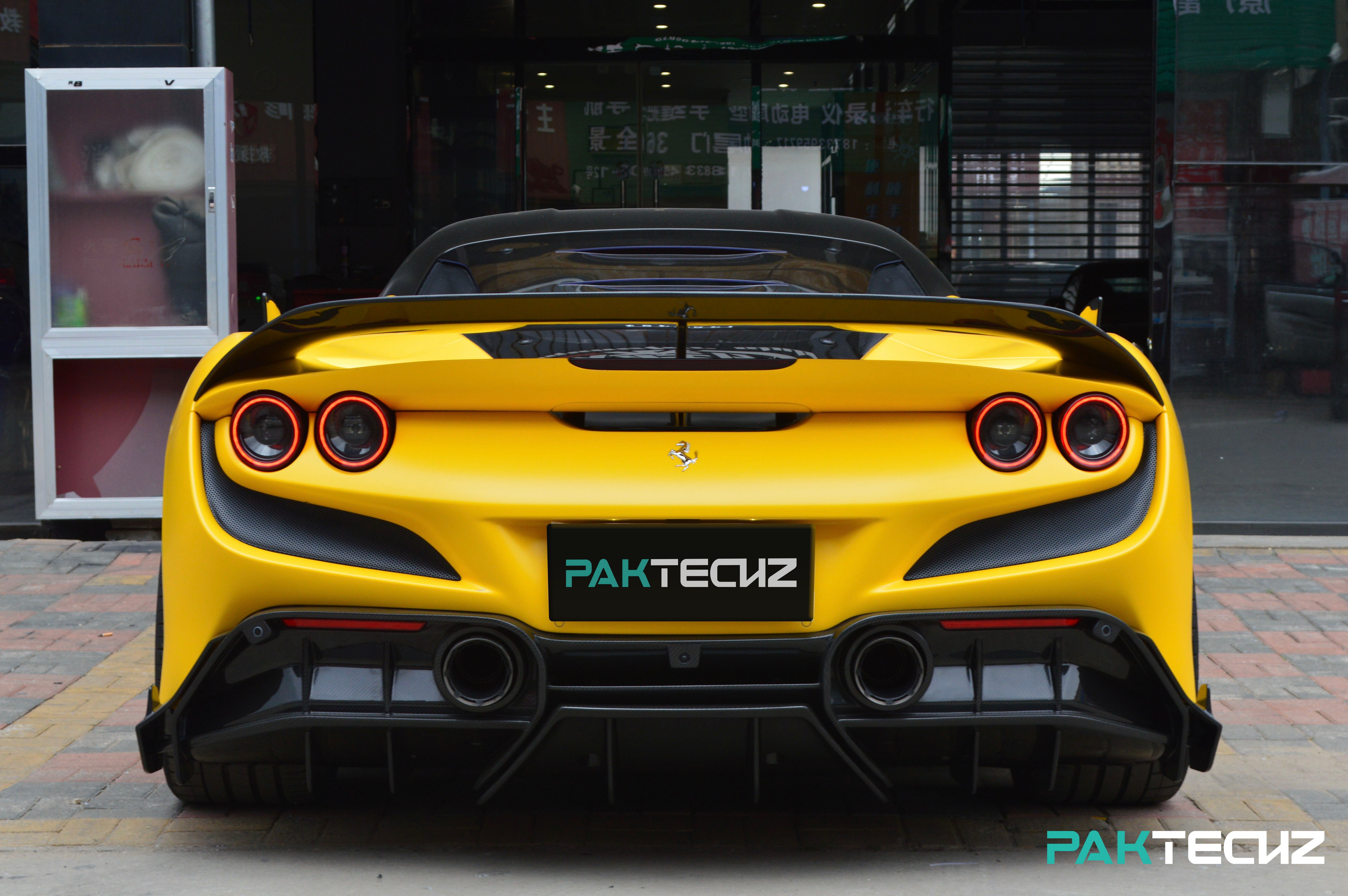 Ferrari Inverted Rear Wing PAKTECHZ Carbon Fiber Rear Wing Spoiler for Ferrari F8 Tributo / Spide ...