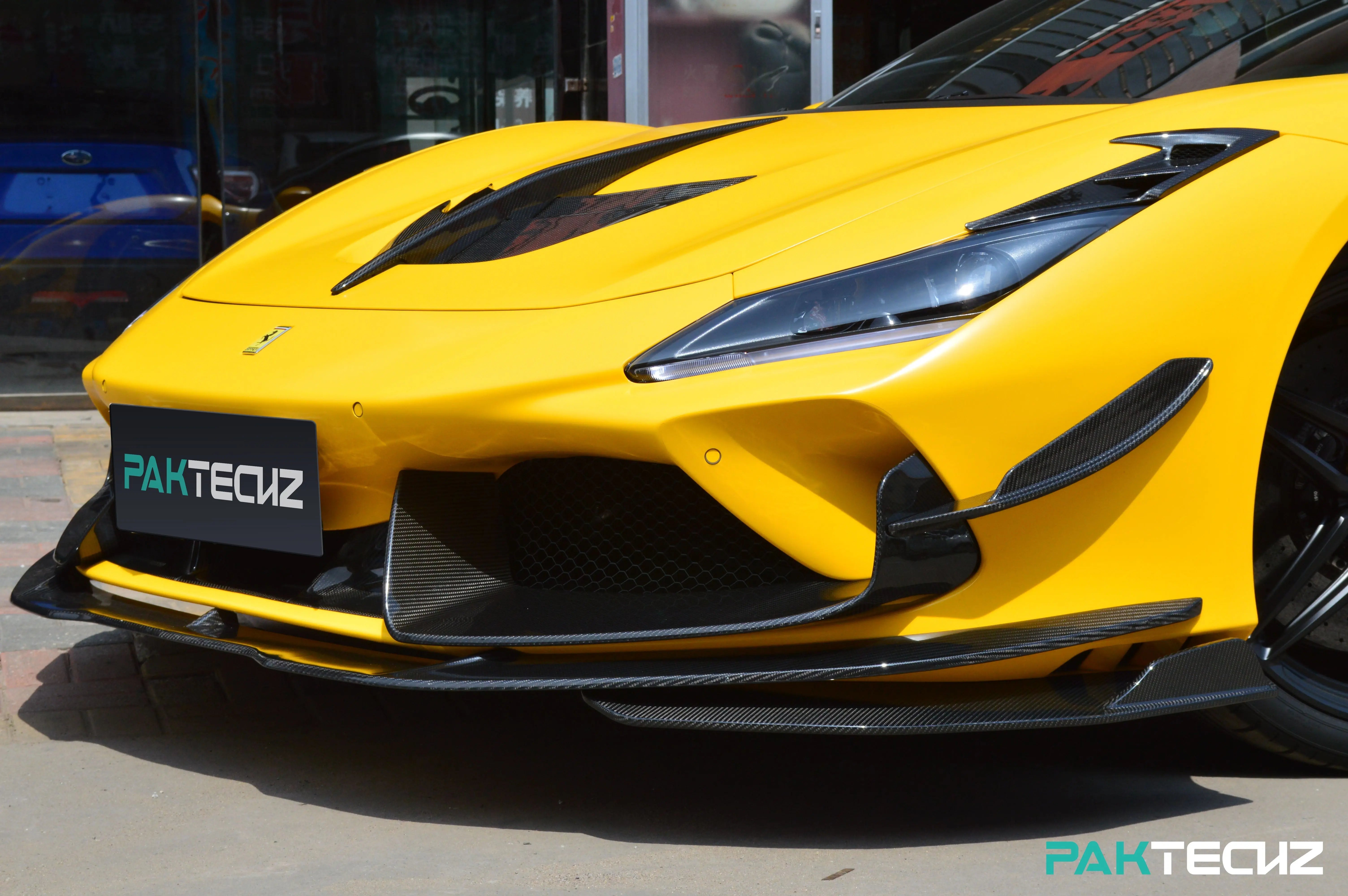 Ferrari Splitter PAKTECHZ Carbon Fiber Front Lip Splitters for Ferrari F8 Tributo / Spi ...