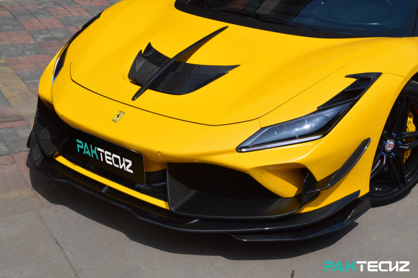 PAKTECHZ Carbon Fiber Front Hood Vent Trim for Ferrari F8 Tributo / Spider