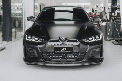 BMW i4 G26 2022+ Carbon Fiber Front Lip Spoiler Ver. II by Future Design