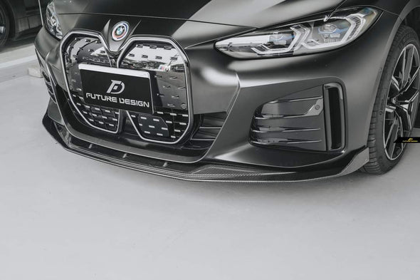 BMW i4 G26 2022+ Carbon Fiber Front Lip Spoiler Ver. II by Future Design