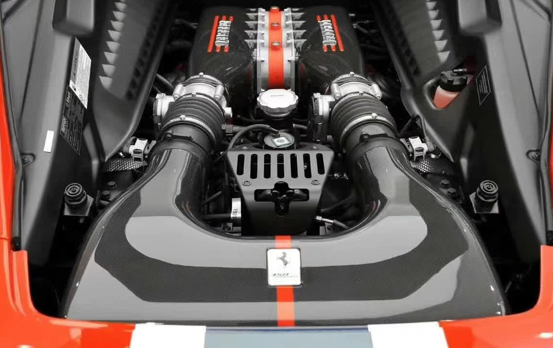 Ferrari 458 Speciale Style Dry Carbon Fiber Engine Bay Intake Box Cove ...