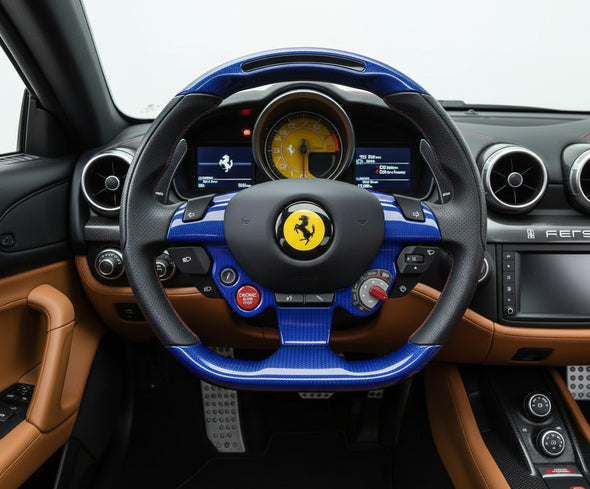 Ferrari Leather & Carbon Fiber LED Steering Wheel