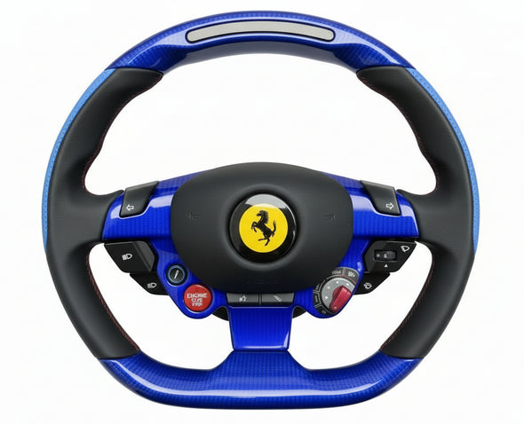 Ferrari F8 Tributo Leather & Carbon Fiber LED Steering Wheel