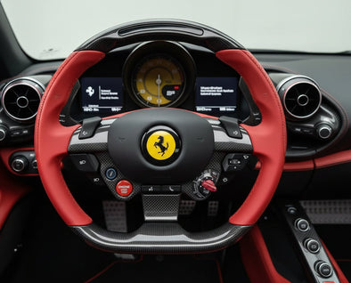 Ferrari F8 Tributo Leather & Carbon Fiber LED Steering Wheel