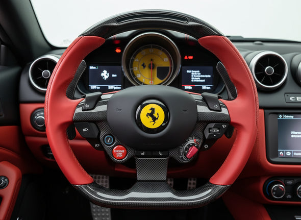 Ferrari Leather & Carbon Fiber LED Steering Wheel