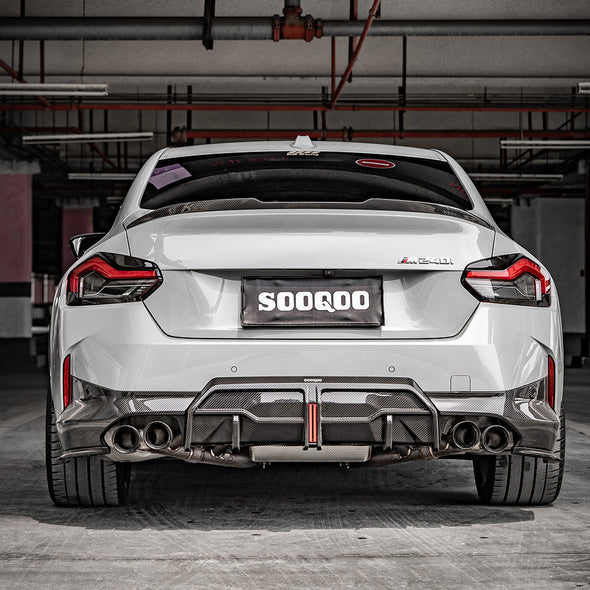 SOOQOO BMW 2-Series G42 Carbon Fiber Center Rear Diffuser