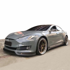 REVO Carbon Fiber Front Lip Spoiler For Tesla Model S 2016+