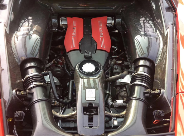 2015-2019 Ferrari 488 GTB / Spyder Dry Carbon Fiber Engine Bay Panels and Heat Protection