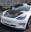 RevoZport Dry Carbon Fiber Hood / Bonnet for Tesla Model 3 2019-2023