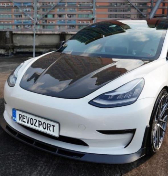 RevoZport Dry Carbon Fiber Hood / Bonnet for Tesla Model 3 2019-2023
