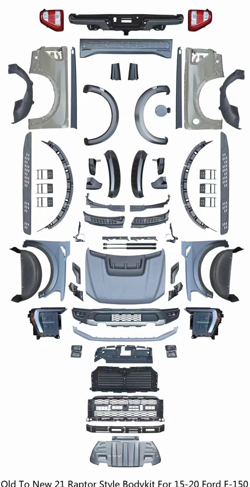 Ford Raptor Conversion Kit Ford Raptor F150 2015-2020 to 2021+ Complete Conversion Kit – CarGym